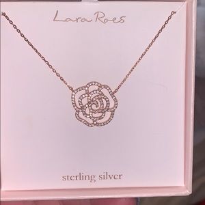 Rose gold rose necklace